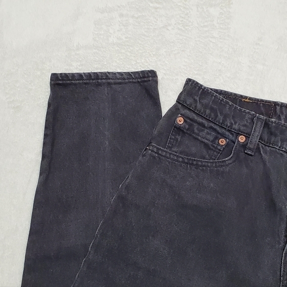 VINTAGE Levi's 550 Red Tab Black Stone Wash Relaxed Tapered High Rise Jeans 6 - Picture 6 of 13